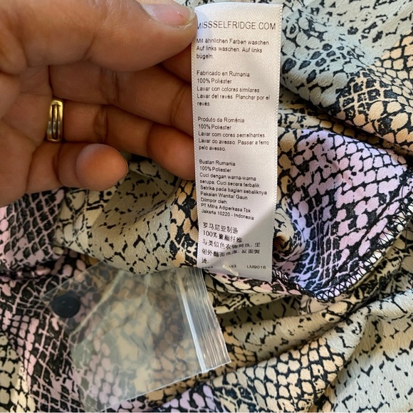 Miss Selfridge Snake Print Midi Dress In‎ Lilac Size 4 Preppy Feminine Flowy - Picture 8 of 16